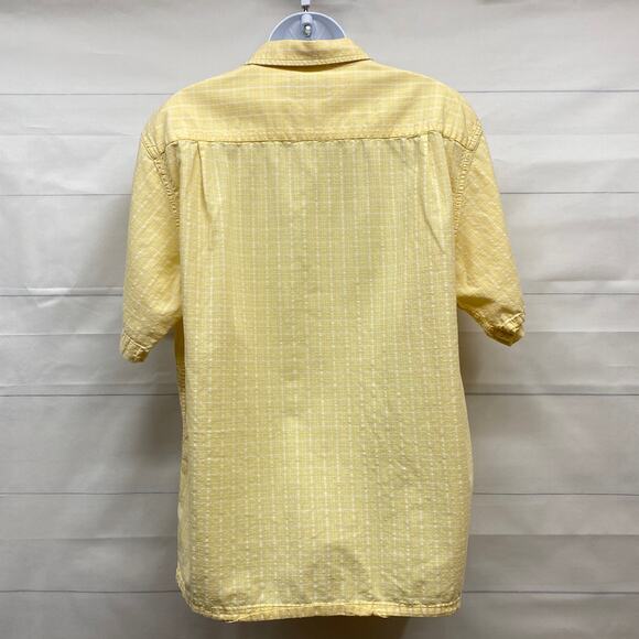 AEO Yellow Corded Check Short Sleeve Casual Button Down Shirt M - Picture 3 of 7